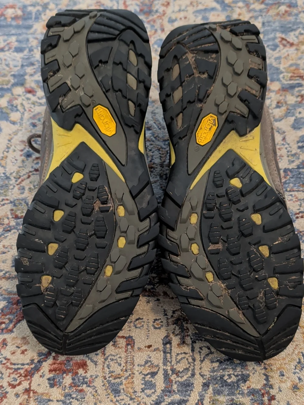 The North Face Men’s Brown Trail Hiking Shoes with Yellow Accents